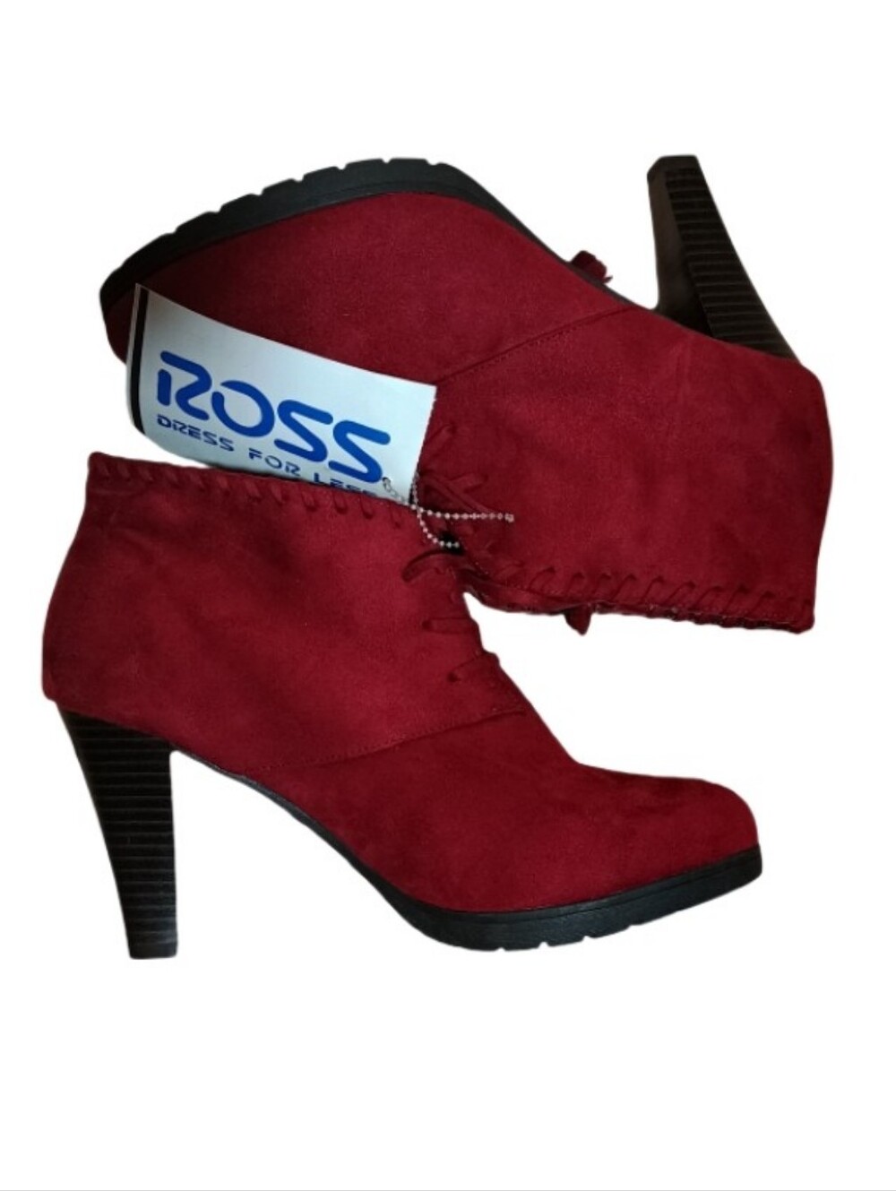 White Mountain Burgundy Suede High Heel Ankle Booties